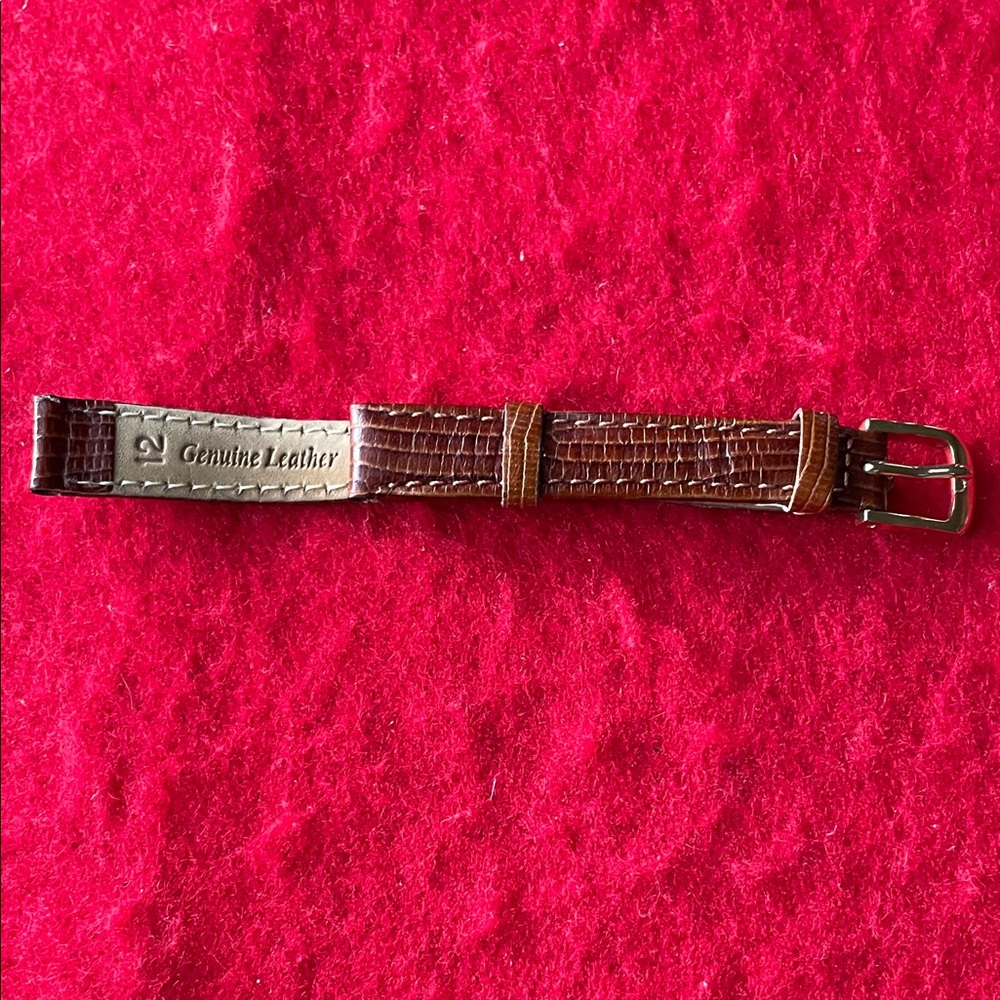 Vintage Speidel Grand Lizard Stitched Leather Watch Band